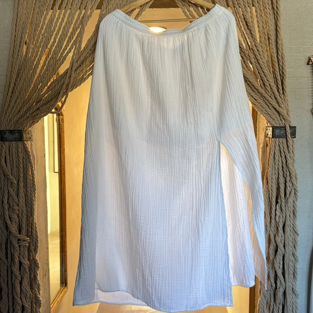 J Crew size large white cotton gauze maxi skirt with slit NWT  bohemian skirt - Picture 7 of 7